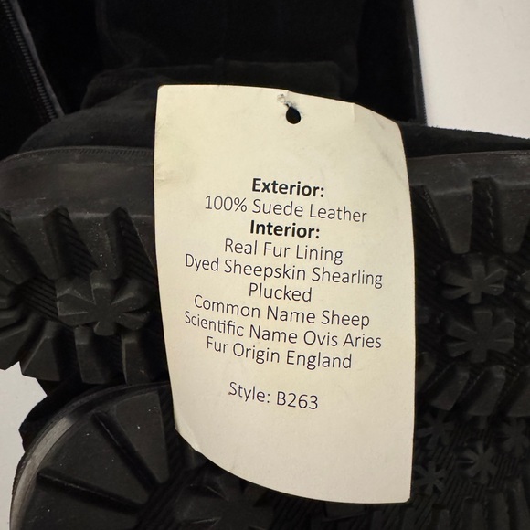 Barneys New York Long Suede + Shearling Boots (like new condition) - Picture 11 of 12